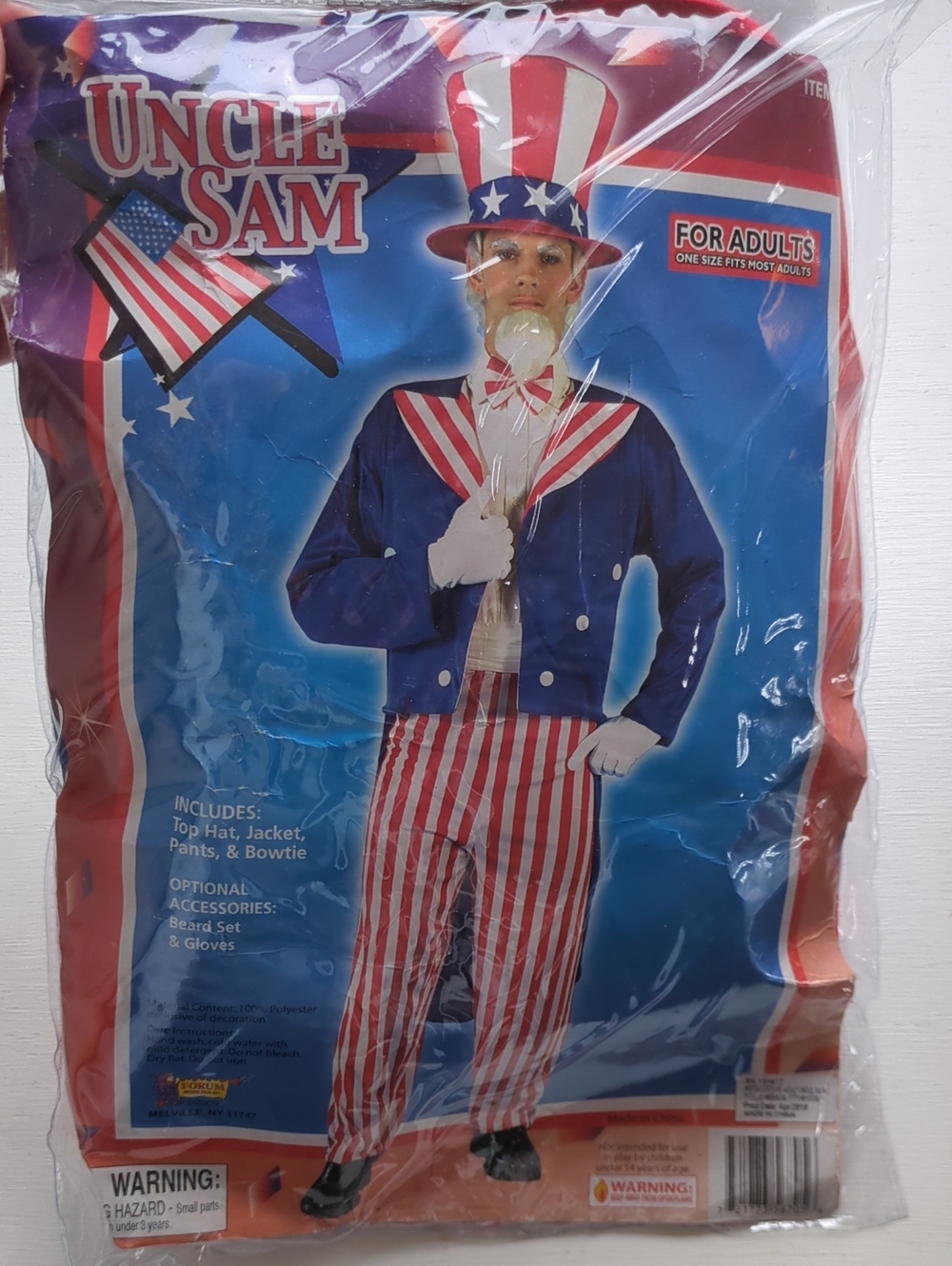 Adult Uncle Sam Costume - Red, White & Blue
